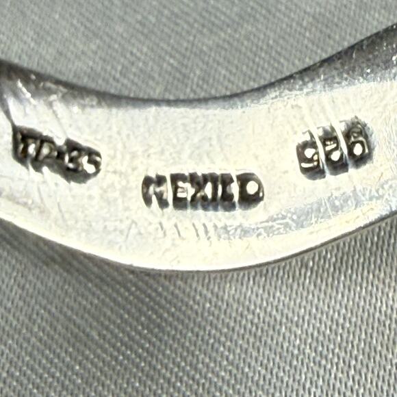 Vintage Taxco Mexico 925 Sterling Silver Cuff Bracelet TP-85 Wavy Modernist - Picture 4 of 9